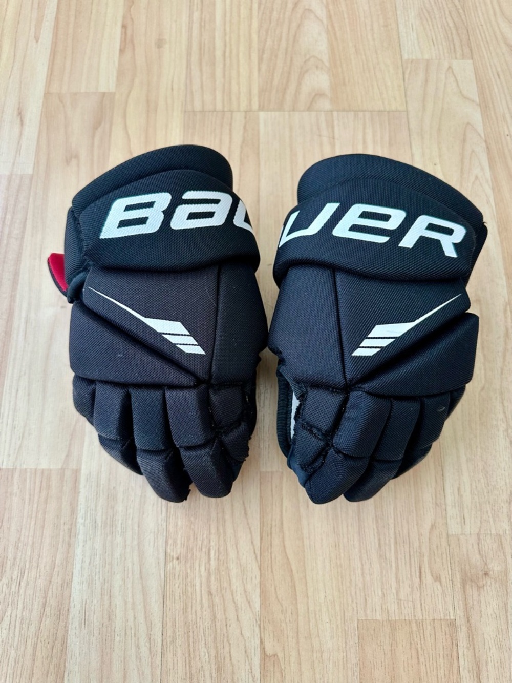 Bauer Black and Red Youth Hockey Gloves